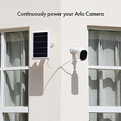 Wasserstein 2W 6V Solar Panel With 13.1Ft/4M Cable Compatible With Arlo Ultra/Ultra 2, Arlo Pro 3/Pro 4, & Arlo Floodlight Only (1-Pack, White) (Not Compatible With Arlo Essential Spotlight) #TOP1