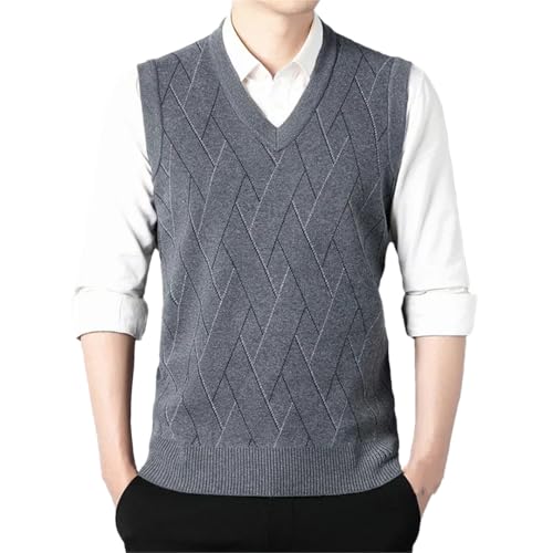 Men's Casual Thickened Sweater Tank Top Autumn and Winter Warm Men's V-Neck Vest