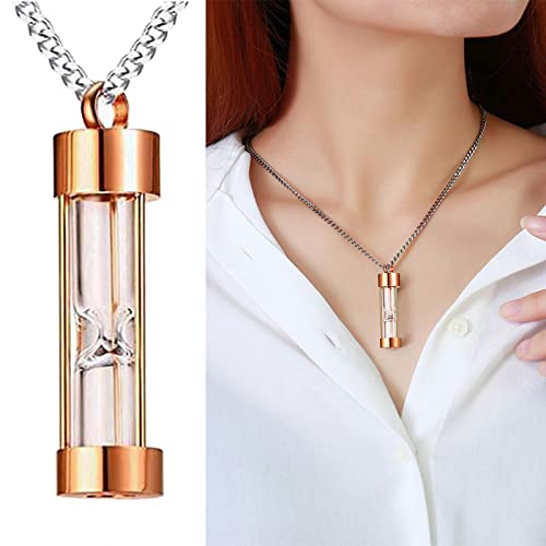 shamjina Pingentes de cinzas, joias de cremação de lágrima, colar de ampulheta de aço inoxidável, co