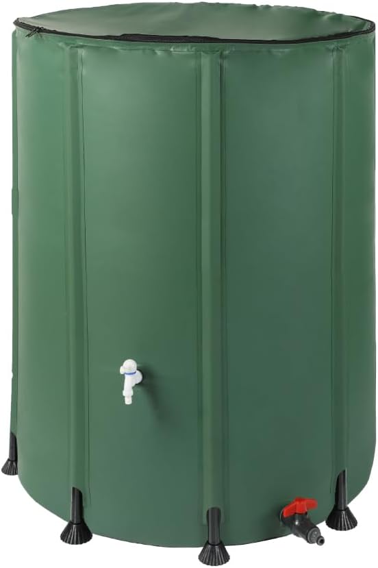 WESTMANN Faltbare Regentonne 1000 Liter Grün mit 2 Abläufen