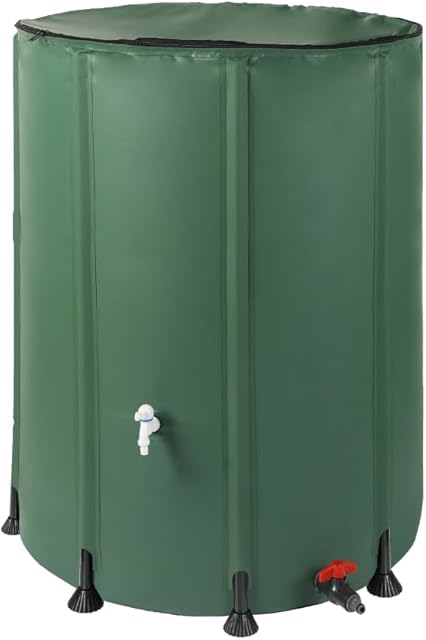 WESTMANN WESTMANN Faltbare Regentonne 1000 Liter Grün mit 2 Abläufen — Regenfässer