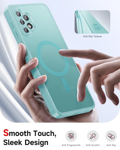 LeYi for Galaxy A32-5G Phone Case: [Mag-Safe Fit] Compatible for A32 Samsung Phone Case with Screen Protector, Stylish Minimalist Soft-Touch & Shockproof Funda para A 32, Gift for Women and Men, Mint - image 5