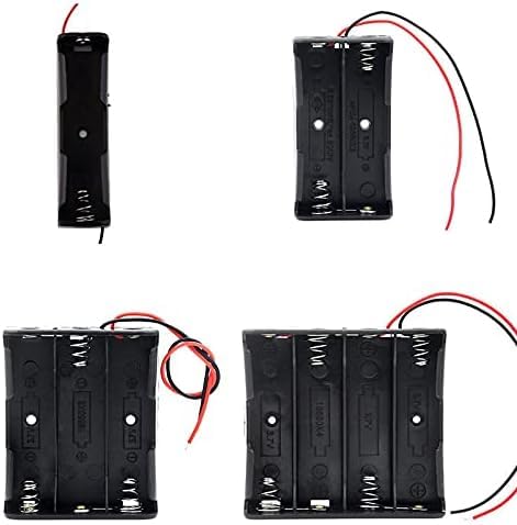 Image of QBM 18650 Battery Case Holder with Lead Wire Bundle 3.7V DIY Battery Storage Box in Series (Combo of 1,2,3,4, Cell Holder) Multicolor