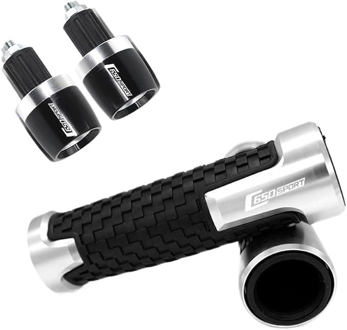 Dla BMW C650 SPORT C650 SPORT C650GT CNC aluminiowe uchwyty kierownicy Końcówka uchwytu Zaślepki końcowe (Color : C-silver)