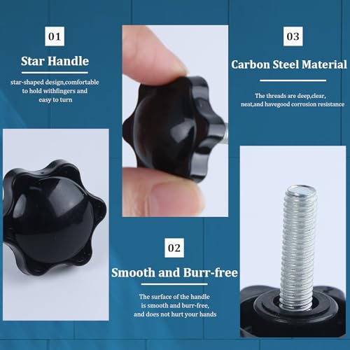 20 Stücke Sternschraube, M6 x 20MM Sternkopfschrauben, Rändelschraube, Flügelschraube, Sternkopf Klemmknopf, Flügelschrauben, Klemmschraube für Mechanische Instrumente Ausrüstungen