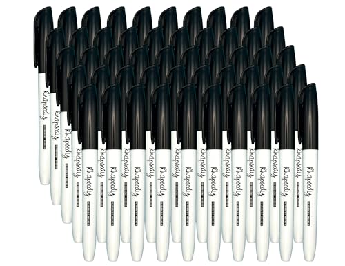 Marqueurs permanents Rhapsody pointe fine encre noire lot de 50 pour bureau