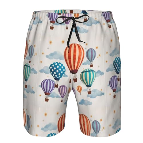 Hot Air Balloon Print Stylish Beach Shorts Swim Trunks Lightweight Breathable Summer Outdoor Activities4