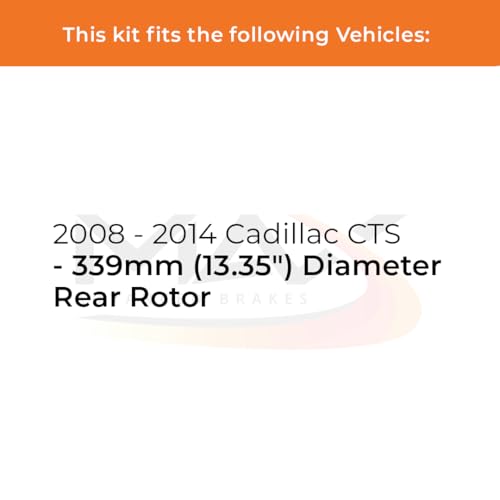 Image of Max Advanced Brakes Rear Brake Kit Compatible With 2008-2010 2011 2012 2013 2014 Cadillac CTS w /13.35 inch Front Rotor Replacement Premium OE Disc Brake Rotors and Ceramic Brake Pads