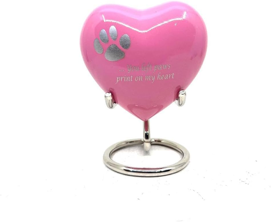 Pink Heart Keepsake Urn for Pets - Cat's Ashes (3 Inches) - Mini Urn - Image 2