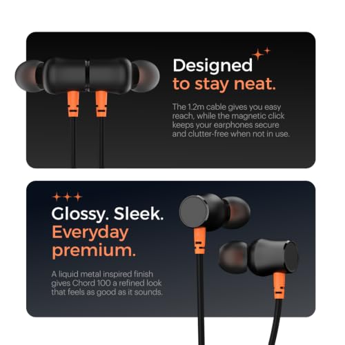 Image of Noise Chord 100 Type-C Wired Earphones | 10mm Driver | Deep Bass | in-Line Mic with Voice Assistant | Multifunctional Controls - Jet Black