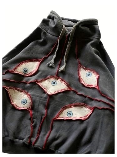 Verdusa Men's Graphic Hoodie Long Sleeve Gothic Drawstring Hooded Pullover Sweatshirts3