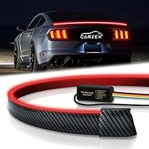 Carzex Universal Car Rear Trunk Dicky Spoiler Light Carbon Fiber Spoiler Wing Lip LED DRL Light Turn Signal Indicator & Taillight for Car Trunk Dicky (115 CM/ 45 INCHES)