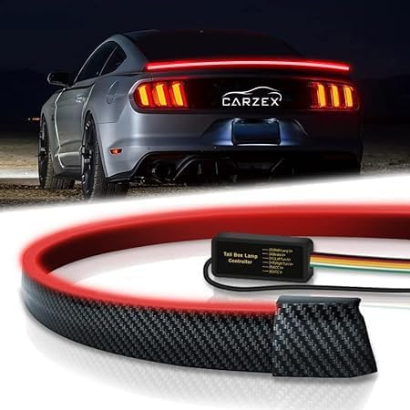Carzex Universal Car Rear Trunk Dicky Spoiler Light Carbon Fiber Spoiler Wing Lip LED DRL Light Turn Signal Indicator & Ta... - Review, Price and Buying Guide