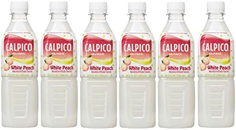 CALPICO White Peach, Non-Carbonated Drink, Japanese Beverage Contains Peach Juice Concentrate, Sweet and Tangy Asian Drink, 16.9 FL oz. (Pack of 6)