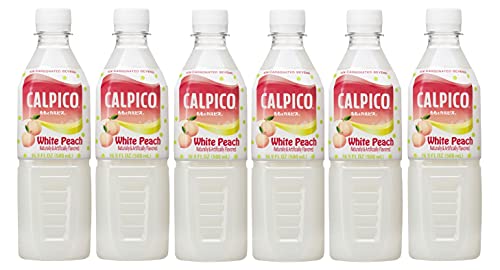 Calpico White Peach, Non-Carbonated Drink, Japanese Beverage Contains Peach Juice Concentrate, Sweet And Tangy Asian Drink, 16.9 Fl Oz. (Pack Of 6) #TOP2