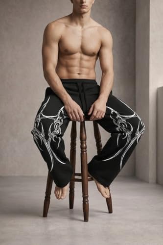 Image of Stylish Baggy Lower for Men | Comfortable Loose Fit Printed Track Pants