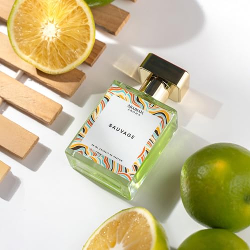 Arabian Aroma Sovage Perfume for Men – Long Lasting Extrait De Parfum with Calabrian Bergamot, Lavender, and Cedarwood – Strong, Wild and Fresh Masculine Fragrance for Day & Nights – 50ml