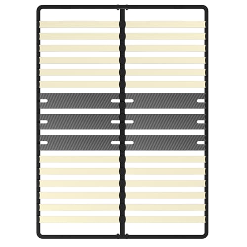 DEWINNER - Sommier 160x200 cm | 2x15 Lattes Peuplier Naturel | Pied T Réglable en Hauteur | Style Contemporain | Ergonomique | Assemblage Ultra-Rapide (1 Pied)