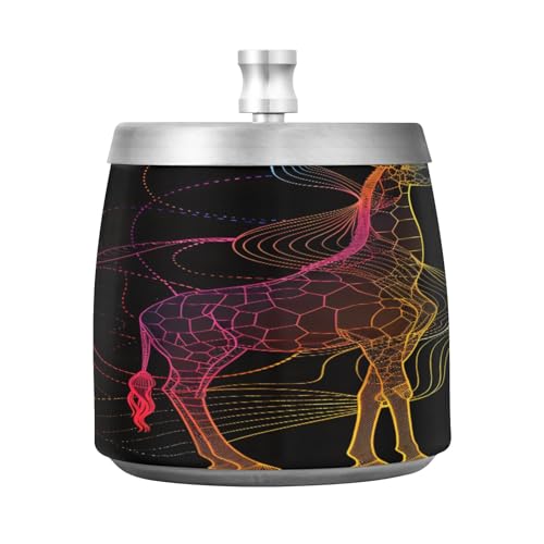 Posacenere a terra nero con coperchio, set di posacenere per sigarette da esterno in acciaio inox antivento