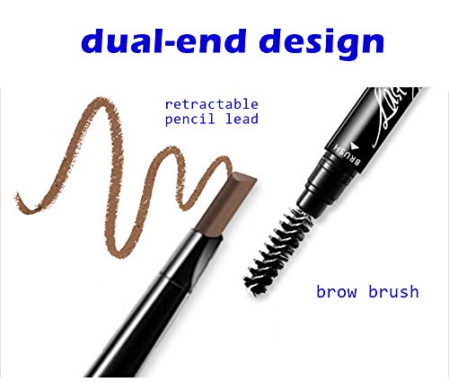 Eyebrow Pencil Set - 5 Colors Dual Ended Definition Eye Brow Crayon Liner Pencils With Integrated Brush Eyes Makeup For Women And Girls By “Wonder X” #TOP1