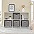 KAKAMAY Collapsible Cube Storage Bins 15x13x13 Inches Grey 2-Pack, Foldable Storage Organizer Wooden Handles Fabric Baskets for Living Room Shelves, Bedroom Nursery Closet Toys, Clothes, Laundry