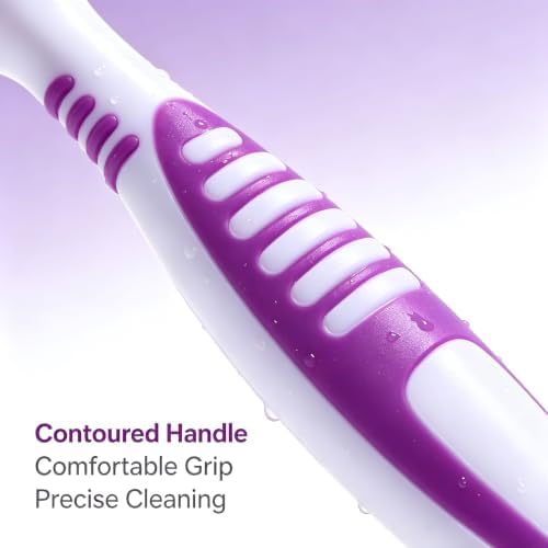ZMoal Denture Denture Cleaning Set with Multi Layered Bristles Ergonomic Rubber Handle Double Sided for False Teeth Cleaning - 5