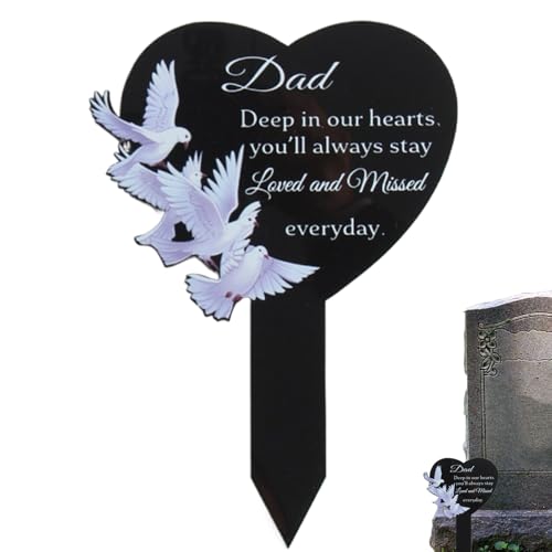 Marqueurs funéraires - Enjeux commémoratifs durables noire imperméable, design extérieur résistant aux intempéries, durable | Décorations de cimetière pour maman papa proche jardin