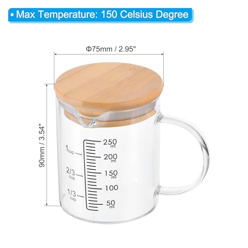 Vaso medidor de vidrio 250 ml PATIKIL miniatura 2