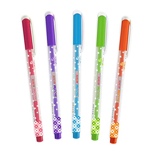 Image of Totem Meow Ball Pens 100Pcs Blue Ink | Theme of Colourful Cats |Lightweight Design | 0.7 mm tip|Smooth Writing | Cute & Stylish Body | Ideal for School, Office & Business|Pens for Cat Lovers