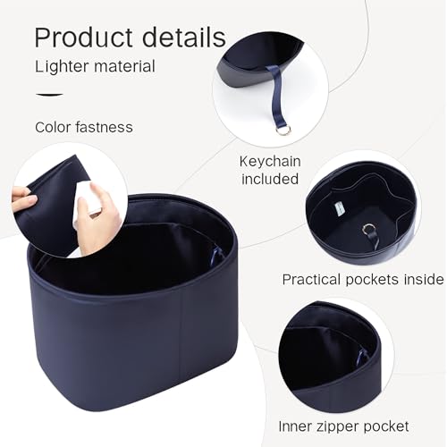Image of Fits for Picotin Bag Insert Organizer For Hermes(18,Blue Nuit)