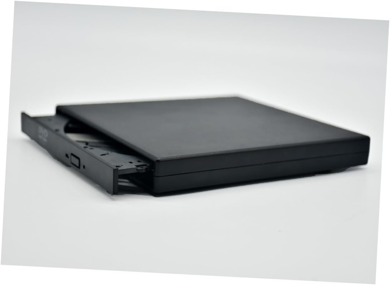 Portable USB External CD DVD Rw Drive with Eject Button Plug and Play Optical Disc Burner Compatible with Windows for Laptops and Desktops Black Design
