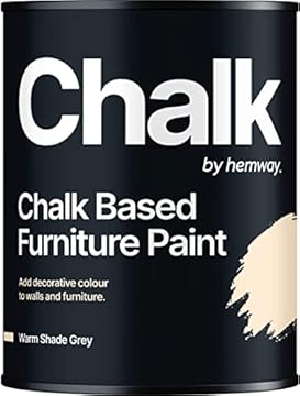 Hemway - Chalk Based Furniture Paint - Warm Shade White 1 L | Chalky Matt Shabby Chic Finish for Interior & Exterior Home Decor | Quick Dry & All-in-one