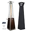 Hammered bronze pyramid propane heater 48000 btu outdoor patio heater with quartz glass tube wheels cover ground nails  urban country home decor