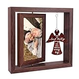 Sploziia Trauergeschenke für den Verlust eines geliebten Menschen, Gedenk-Bilderrahmen mit Engel-Anhänger für Mutter, Vater, Gedenken, Beileidsfotorahmen, Trauergeschenk in Erinnerung an einen
