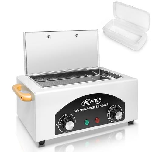 High Temperature Metal Tool Cleaning Box, 2L Dry Heat Cabinet Beauty Hair Nail Metal Tool Cleaning for Manicure Pedicure Barber, with 60 Min Timer & 50-220℃ Temp Settings, Plastic Sterilization Tray