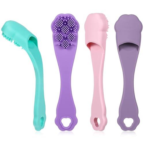ADLABLD 4 Pack Silicone Dog & Cat Finger Toothbrush Kit, Food Grade Toothbrush...