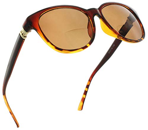 Fiore Bifocal Reading Sunglasses for Women Cat Eye Sunglass Readers Bi Focal Reading
