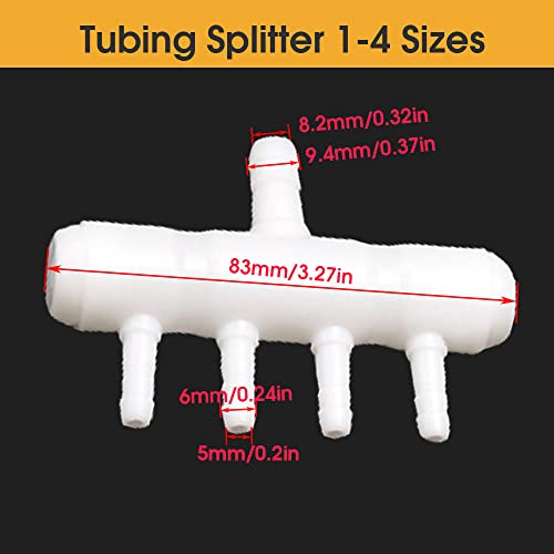 Rake-Shaped Hose Joint Air Discharge Diverter, Plastic Barb Hose Fitting Connector, 4-Way Outlet Air Line Pump Tubing Splitter Water Flow Divider, For Aquarium Garden Agricultural Irrigation（8Pcs） #TOP1