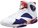 100% auténtico Nike Air Jordan 7 Retro, Zapatillas de Baloncesto para Hombre, Blanco (White/mtlc Gold Coin-Deep Royal Blue), 46 EU