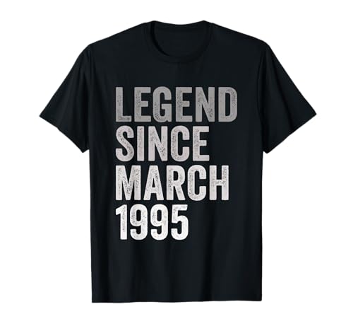 Leyenda Desde Marzo De 1995 Año y De Cumpleaños Nacimiento Camiseta