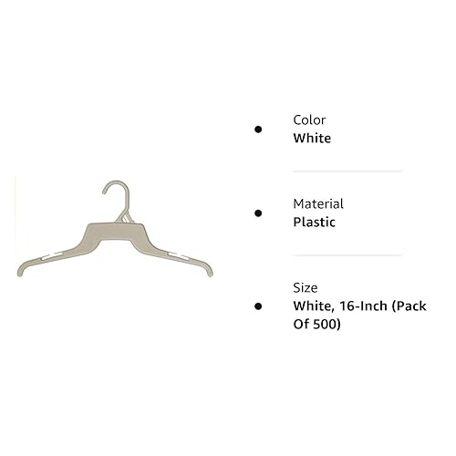 Miniatura 8 de Mainetti 485 - Ganchos de plástico negro con garfio giratorio de metal y muescas para tirantes, ideal para camisas, tops y vestidos, miden 38 cm