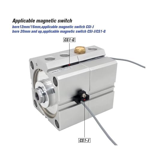 Cylindre compact pneumatique SDAT32 course 25 mm alésage 32 mm filetage mâle B