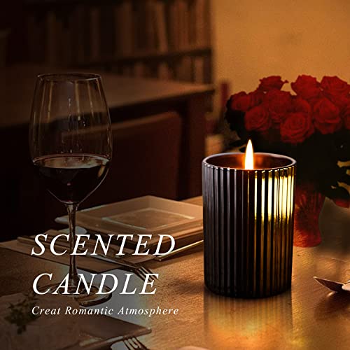 Lavender Candle For Home Scented: Vanilla Soy Candle Day Gifts Set For Women 100% Natural Cotton Wicks 6.3 Oz 36 Hours Long Burning,Black Large Jars Eucalyptus Aromatherapy Candle Home Decor #TOP1