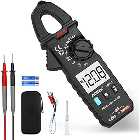 Digital Clamp Meter Multimeter MESTEK Voltage Tester AC DC Current Electric Meter Auto Ranging Ture-RMS NCV Amp Volt Ohm Diode Resistance Frequency Capacitance Continuity Temperature Circuit Tester Cover