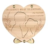 HORREX Drewniane kartki ślubne w kształcie serca, monety jako prezent na rocznicę ślubu, pomysły na prezenty ślubne, gotówkę, koperty ślubne, pudełko na pieniądze na prezenty ślubne