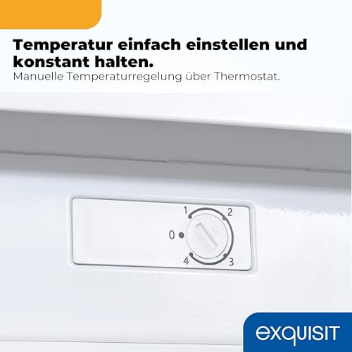 Exquisit Gefrierschrank | 85 l Nutzinhalt, 4 Sterne Gefrierfach -18°C, 39 dB, Energieklasse C | manuelle Temperaturregelung, 2 Gefrierschubladen, Klappe, wechselbarer Türanschlag | GS581-051C weiss