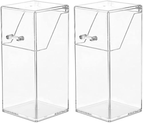 DOITOOL 2 soportes de brochas de maquillaje acrílico con tapa, soporte transparente para brochas de maquillaje, organizador de brochas de