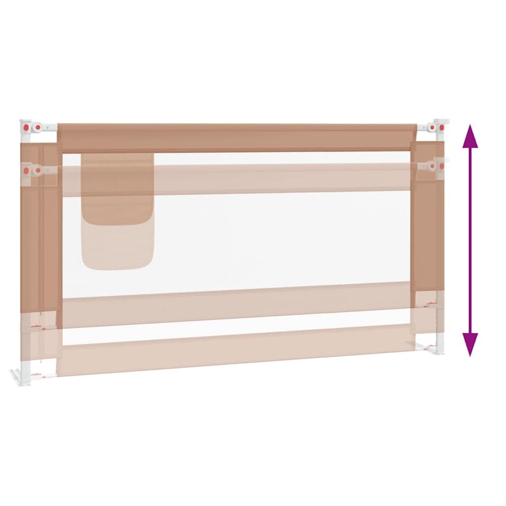 Kleinkind Bettschutzgitter Taupe 160x25 cm Stoff mit höhenverstellbarer Bettbarriere und Rausfallschutz für Kinderbett und Elternbett zur Babysicherheit im Schlafzimmer und Kinderzimmer