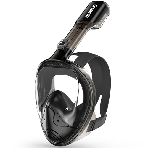 Greatever Full Face Snorkel Mask, Snorkeling Gear for Adults with Latest Dry Top Breathing System and Detachable Camera Mount, Snorkel Mask Adult, Snorkels Anti-Fog & Anti-Leak