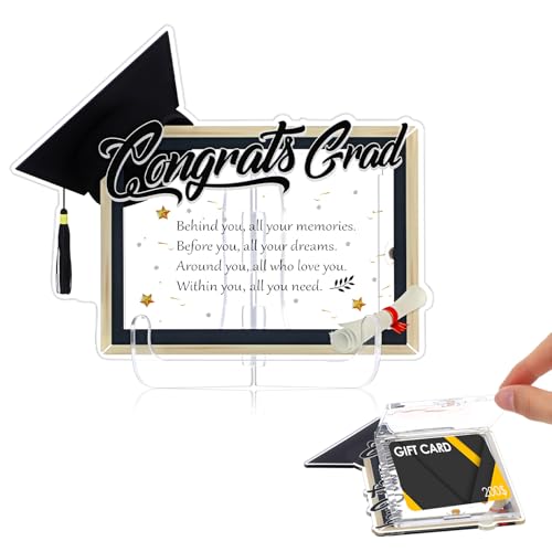 CroBlissful Porta-cartões de presente de acrílico para graduação 2025 Porta-dinheiro reutilizável Po